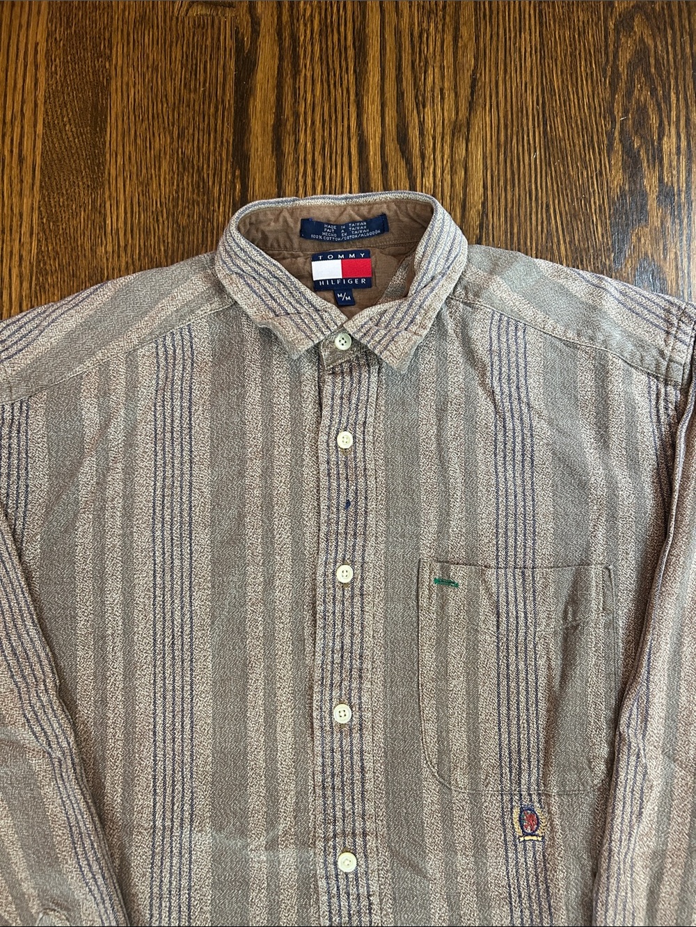 Vintage 90s Tommy Hilfiger Striped Dress Shirt - Picture 2 of 8
